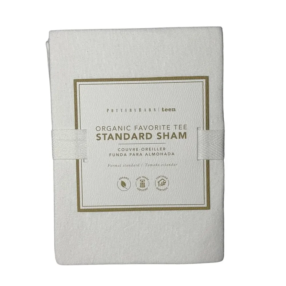 Pottery Barn Teen Organic Favorite Tee Standard Sham NWT - White